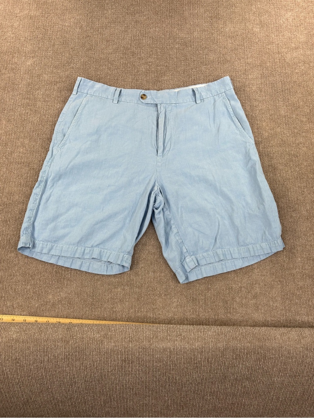 Peter Millar Silk Linen Blend Shorts Mens 34 Blue Comfort Chino MS15B07